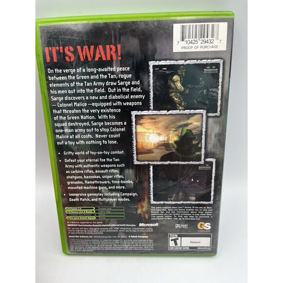Army Men: Sarge's War (Microsoft Xbox, 2004) Complete In Box - Picture 4 of 8